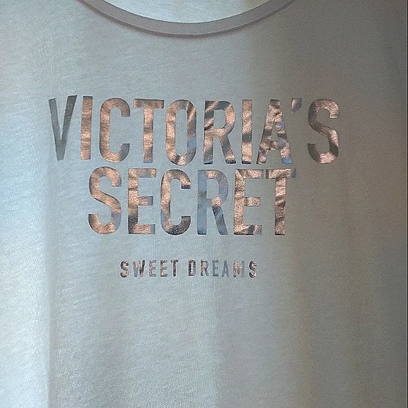 Victoria's Secret White Sleep Shirt Size Medium Chrome Spell Out Long Soft M - Picture 6 of 6